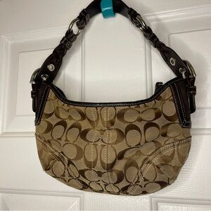 Coach Y2K brown Signature Mini Shoulder Hobo bag purse